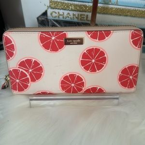 Kate spade ♠️ grapefruit wallet rare HTF